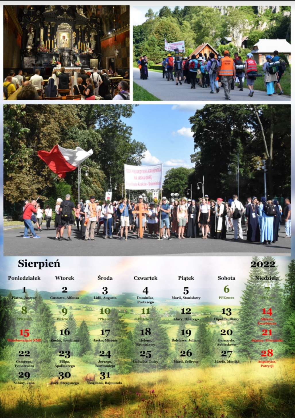 Kalendarz na 2022 r. ze zdjęciami z 41. PPK na Jasną Górę